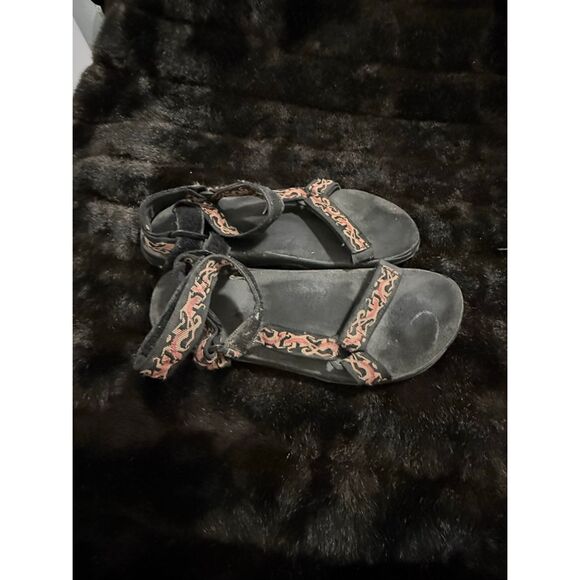 Teva Men's Hurricane Black Red Beige Lizard Sport Hiking Sandals Size 12 M - Picture 1 of 4